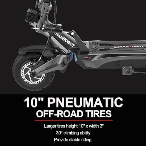 NANROBOT Electric Scooter Adults 50mph Dual Motor Electric Scooter with Suspension 80Miles Range Fast Sports Escooter Folding 10″ Off Road Tires 330LBS Max Load Complies with UL2272 Certification - Image 6